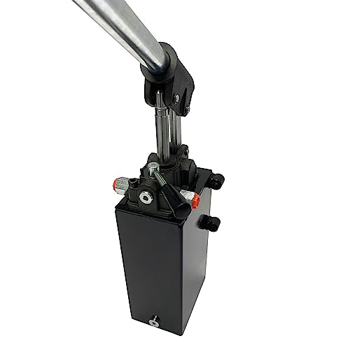 Double Acting Hydraulic Hand Pump with 3 QTs Tank - Manual Hydraulic Pump with Changeover Valve - 2.7 CID, 3600 PSI, 3/8" NPT Ports Piston Hand Pump - color: Double Acting, size: 2.7 CID 3 QTs tank