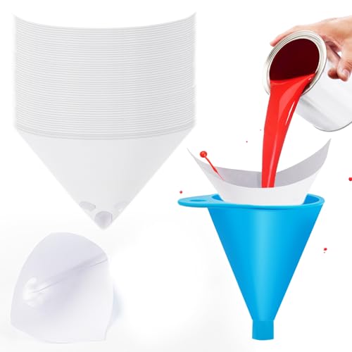 MAQIHAN 75 Paint Strainers Paper Cone - Filter with 1 Funnel for Spray Gun