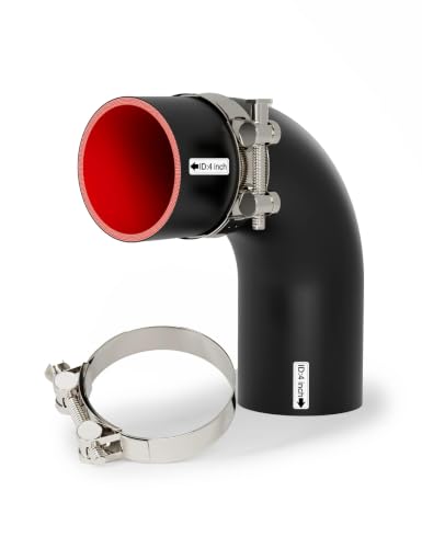 90 Degree Elbow 4 inch (102mm) 5-Ply Silicone Coupler Hose Leg Length 3.5" - size: 5-Ply ID 4"
