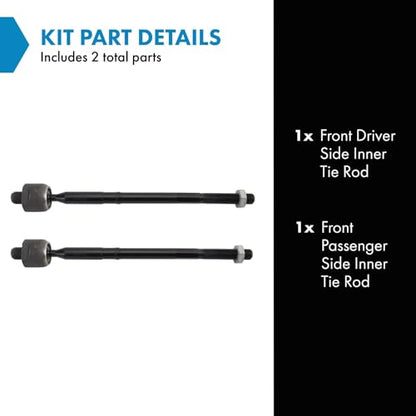 TRQ Front Inner Tie Rod Set 2 Piece - style: PSA74602