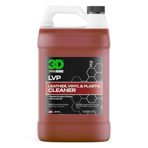 3D LVP Interior Cleaner - Removes Dirt, Grime, Grease, Oil & Stains from Leather, Vinyl & Plastic - Great for Seats, Steering Wheels, Door Panels, Dashboards - Car, Office, Home Use - 1 Gallon - size: 128 Fl Oz (Pack of 1)