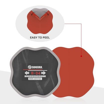 SUNSOUL 10Pcs Bias Tire Patch, 5.32" x 5.32" Heavy Duty Tire Repair Patches - color: 5.32"×5.32"