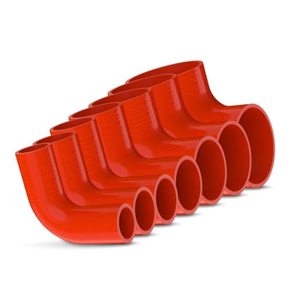 Endure 90 Degree Silicone Elbow Intake Hose 4-Ply, 3.5"(89mm) - Red - color: Red, size: ID - 3.5Inch(89mm)