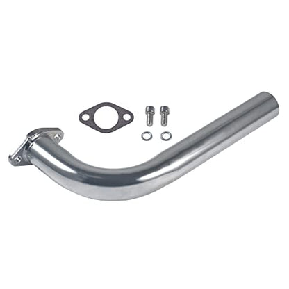 New 420cc Exhaust Header Pipe with Female Threaded - color: Silver