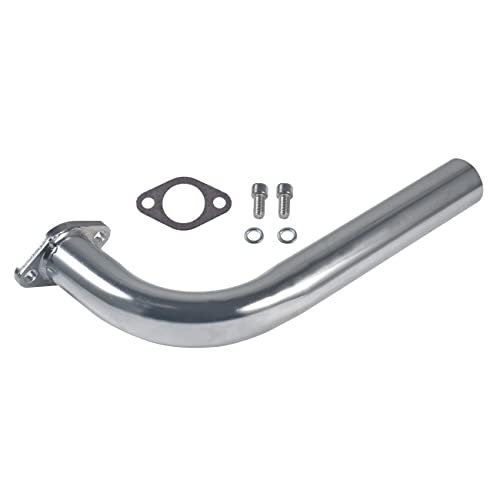 New 420cc Exhaust Header Pipe with Female Threaded - color: Silver