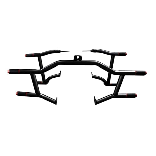 TCT-MOTORPARTS Engine Guard Crash Bar & Saddlebag Guards Fit For Harley Touring Street Glide Road King Electra Glide CVO Tri Glide 2009-2024 - color: Black+Red Guad Crash Bar