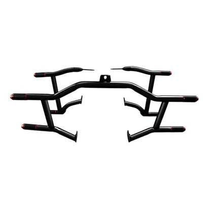 TCT-MOTORPARTS Engine Guard Crash Bar & Saddlebag Guards Fit For Harley Touring Street Glide Road King Electra Glide CVO Tri Glide 2009-2024 - color: Black+Red Guad Crash Bar