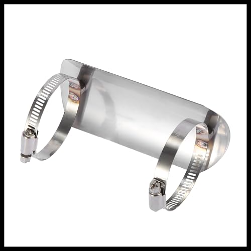 1 Set Motorcycle ATV 5.67" Stainless Steel Exhaust Muffler Pipe Heat Shield Cover Guard Protector Silver Tone Durable Material