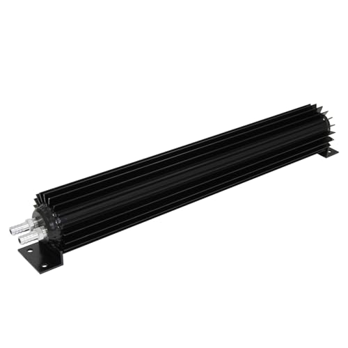 Universal 18'' Aluminum Dual Pass Finned Transmission Oil Cooler W/Fittings Black - color: Black, size: 18''