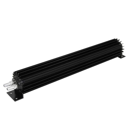Universal 18'' Aluminum Dual Pass Finned Transmission Oil Cooler W/Fittings Black - color: Black, size: 18''