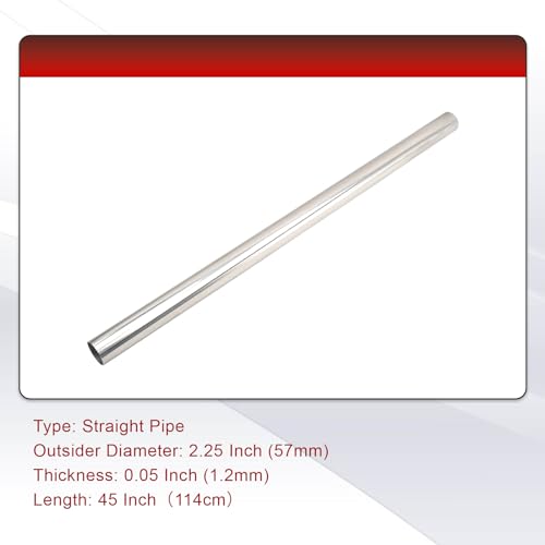 Stainless Steel 2.25''Inch Straight DIY Custom Mandrel Exhaust Pipe - size: 2.25 Inch-2PC