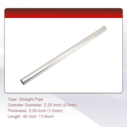Stainless Steel 2.25''Inch Straight DIY Custom Mandrel Exhaust Pipe - size: 2.25 Inch-2PC