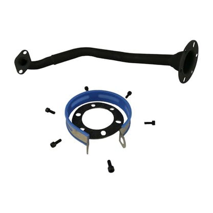 RedCap Muffler Header Pipe Assembly with Gasket Bolts Strap for 150cc GY6 Scooters Compatible with TaoTao Kymco Vitacci Roketa Jonway BMS Lance 152QMJ & 157QMJ Mopeds Scooters Models