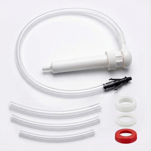 30cc Car Fluid Transfer Pump, Hand Pumps for Gallon Bottles & Wide Mouth Quart Bottles, Automotive Transmission Fluid Pump Transfers Gear Oil, Antifreeze and Differential Fluids (White)
