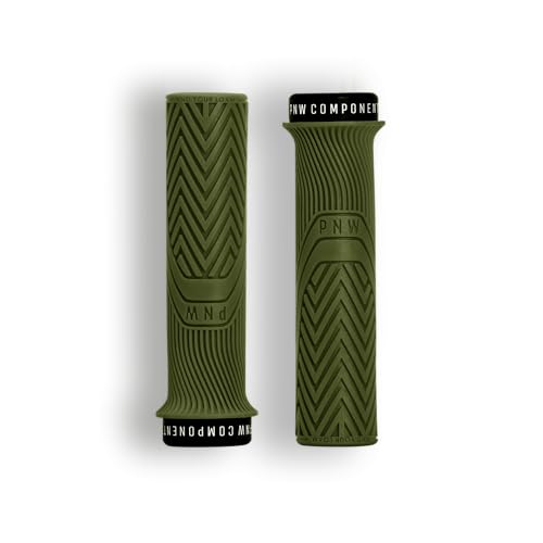 PNW Components Loam MTB Bike Grips – Mountain Bike Handlebar Grips - color: Moss Green, size: Standard