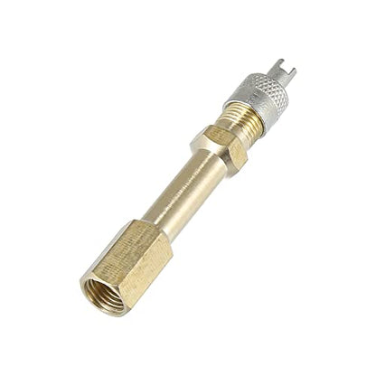 X AUTOHAUX 2pcs 50mm/1.97" Long Brass Auto Tire Valve Extension Adaptor Air Tyre Stem Extender Inflation Stright Bore for Car Truck Motorcycle Bike Mower Scooter - size: 50mm