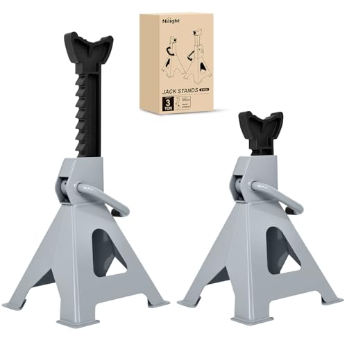 Nilight 3-Ton Jack Stands, 6,600 lb Capacity, Adjustable Height, 1 Pair - size: 3T