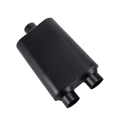 Mufflers 2 Chamber 3.0" Universal Muffler Performance Exhaust Muffler 3.0 inch,Aggressive Sound,Black(3" center in/2.25" dual out/overall 18") - size: 3" center in | 2.5" dual out | overall 18", style: Center in |Dual out