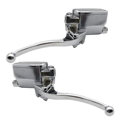 GXARTS 1 Pair Brake Master Cylinder Set Clutch Chrome Levers Compatible with Honda Shadow VTX1800 Compatible with Kawasaki Vulcan for Yamaha Road Star for Suzuki 1990-2007 25mm Left & Right
