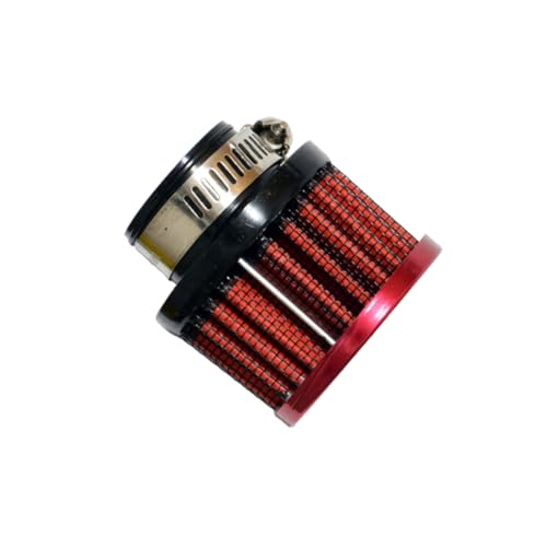 Auto Car Universal Rubber End Clamp on 25mm 1" Intake Air Filter with Adjustable Clamp (Red)
