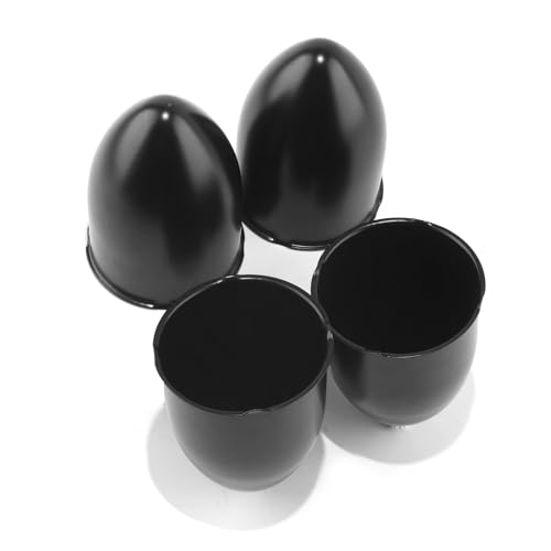 4Pcs 3.15" OD 4.5" H Pointed Top Trailer Wheel Center Caps for Rim - color: Matt Black, size: 3.15" OD 4.5" H
