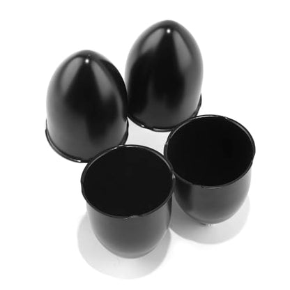 4Pcs 3.15" OD 4.5" H Pointed Top Trailer Wheel Center Caps for Rim - color: Matt Black, size: 3.15" OD 4.5" H
