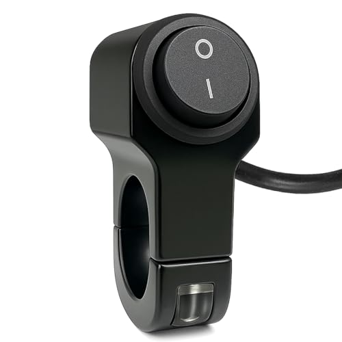Motorcycle Handlebar Switch ATV Light Switch Waterproof Aluminum Alloy Toggle Switch for Motorcycle Light Bike Light Spotlight 7/8"(22MM) 1 Pcs