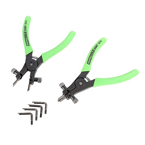 OEMTOOLS 25397 6-1/2” Heavy Duty Snap Ring 2 Piece Pliers Set, External and Internal Circlip Pliers, Retaining Ring Remover Set - style: Precision Interchangeable Tip Set