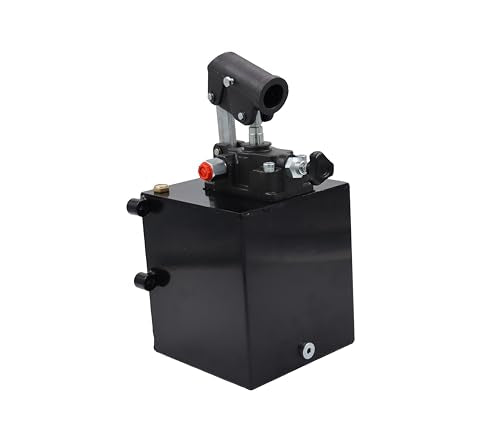 Spare Parts Holland - Single Acting Hydraulic Piston Hand Pump with Release Knob, Hand Operated Hydraulic Pump 3/8" NPTF Ports (1.5 CID 5 Qrt Tank (1.3 Gal) - size: 1.5 CID 5 Qrt tank (1.3 Gal)