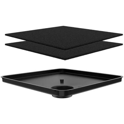 Large Square Transmission Oil Drain Pan with Splash Pads – Heavy-Duty Fluid Catch Pan Compatible with 17892/87031 / 87032 Oil Drains, Includes 2pcs 22” Anti-Splash Pads