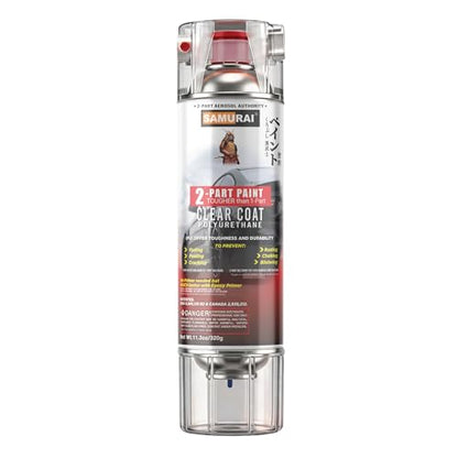 SAMURAI 2K Clearcoat Spray - Car - UV & Rust Resistant, Flat Clear 11.3 oz