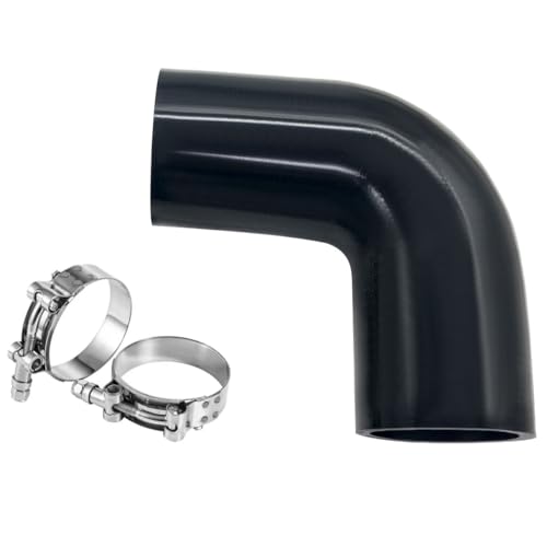 YSIL 2.5" ID 90 Degree Elbow Silicone Coupler Hose with 2PCS T-Bolt Clamps - size: 2.5 Inch