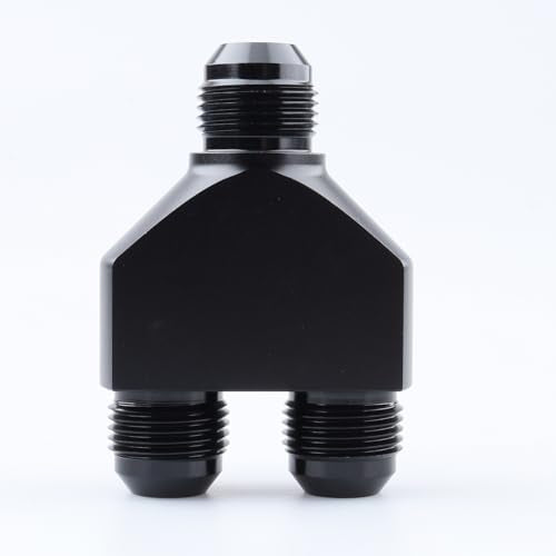 AC PERFORMANCE -10 AN In to -10 AN Out Y Block Splitter Fuel Fitting Aluminum Black - color: Black, size: 3 x 10AN