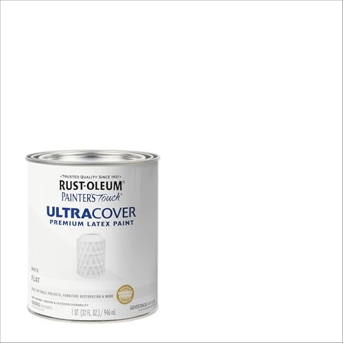 Rust-Oleum Painter's Touch Latex Brush-On Paint, Flat White - color: Flat White, size: 1 Quarts (Pack of 1)