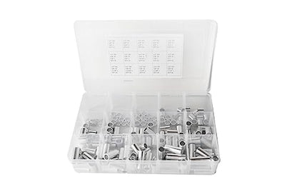 Aluminum Spacer Standoff Bushing Assortment Kit 1/2" OD x 3/8" ID (150 pcs)