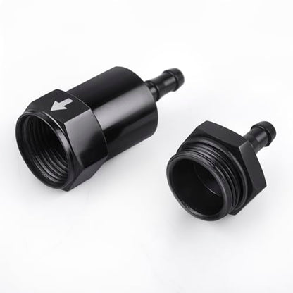 5/16" Billet Inline Fuel Filter 30 Micron Anodized Aluminum Black 2PCS - size: 5/16 in