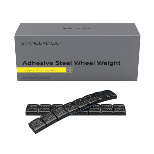 StanceMagic 0.5oz 1/2oz Black Adhesive Stick On Wheel Weights, 384 Pieces - color: Black, size: 12 lbs (192oz)