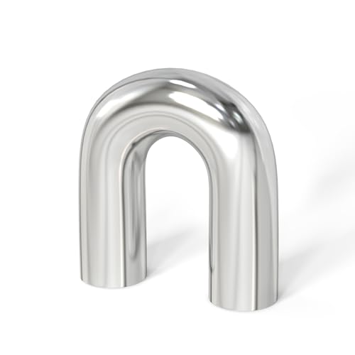 GASHER 1PCS 180 Degree Aluminum Alloy Tube Intercooler Pipe Air Intake Tube 2"OD, Leg Length 4" (100mm) - color: 180 degree, size: 2"OD (1 PC)