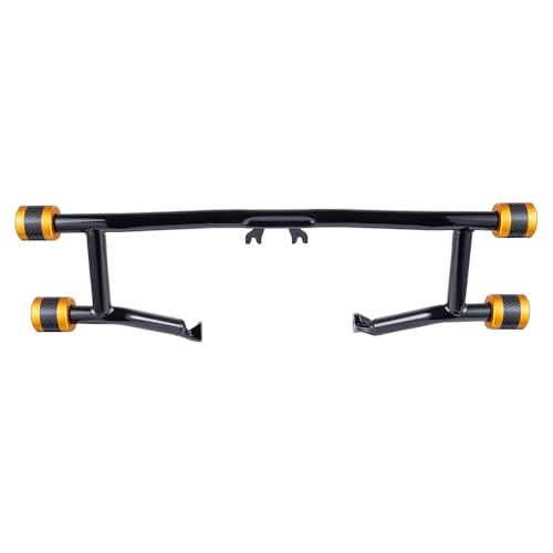Advanblack Protek Two Step Highway Peg Crash Bar with CNC Slider Fit for 2014-2025 Harley Touring Road Glide Street Glide Electra Glide – Engine Guard Performance Upgrade (Gold CNC w/Carbon Inlay) - color: Gold CNC w/ Carbon Inlay