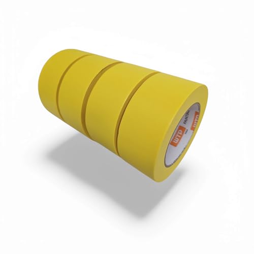 MTP48-16 Automotive Industry Masking Tape for Painting and Refinishing, Yellow Color, 2" Width, 55yards Length, Box of 16 Rolls