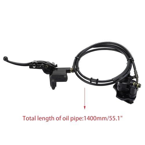 WOOSTAR Left Hydraulic Rear Disc Brake Master Cylinder Caliper Assembly Replacement for Taotao 50cc 70cc 90cc 110cc 125cc Chinese ATV Quad Go Kart Mini Bike