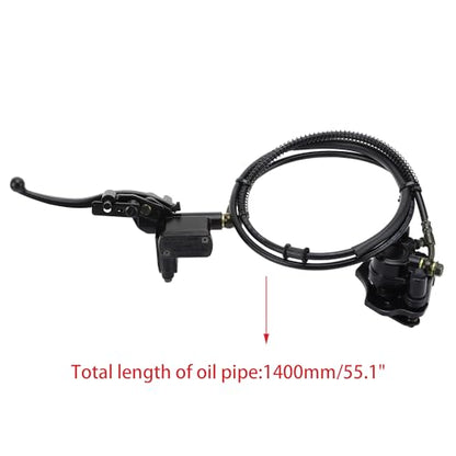 WOOSTAR Left Hydraulic Rear Disc Brake Master Cylinder Caliper Assembly Replacement for Taotao 50cc 70cc 90cc 110cc 125cc Chinese ATV Quad Go Kart Mini Bike