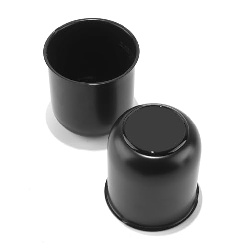 2Pcs 3.27" Stainless Trailer Wheel Center Caps, 3.41" H Matte Black - color: Matte Black, size: 3.27" Hub 3.41"H