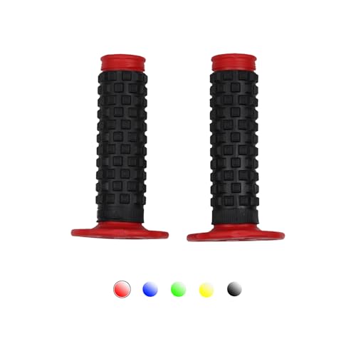 Motorcycle Grips 7/8" Dirt Bike Grips Pillow Top Anti-Slip Advanced Rubber Grips for CR CRF - color: Red