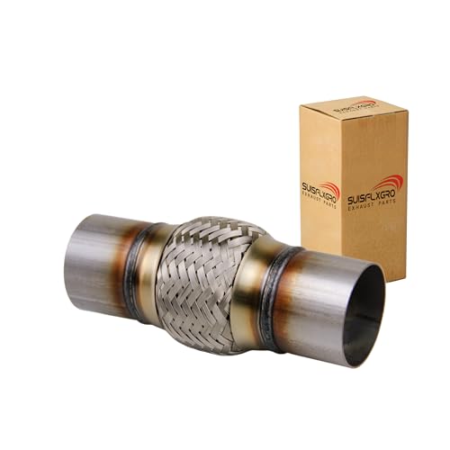 Exhaust Flex Pipe Universal Type 100% Stainless Steel For Heavy Duty and Cars (1 PC, 2.5X4X8) - size: 2.5X4X8