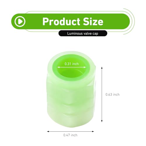 20 PCS Fluorescent Tire Valve Stem Caps, Glow in The Dark Tire Valve Caps, Cool Luminous Tire Air Cap, Universal Wheel Air Covers for Cars Motorcycles SUV Trucks Bikes (Green) - color: Green