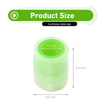 20 PCS Fluorescent Tire Valve Stem Caps, Glow in The Dark Tire Valve Caps, Cool Luminous Tire Air Cap, Universal Wheel Air Covers for Cars Motorcycles SUV Trucks Bikes (Green) - color: Green
