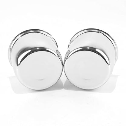 2 Pack 4.25" Push Through Trailer Wheel Center Caps & Lug Nuts - color: Chrome