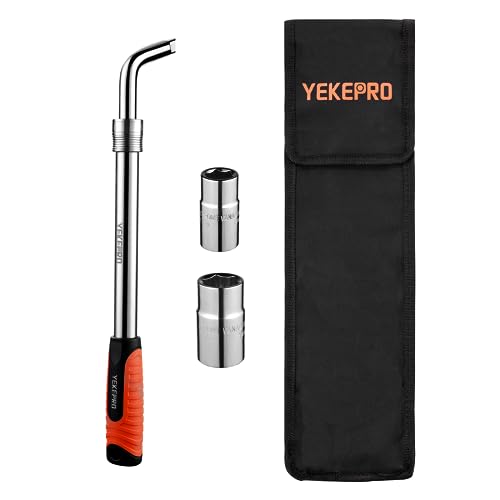 Extendable Lug Wrench with Flip Sockets, 4PCS Tire Tool Kit - size: 20.7in(17/19mm,21/23mm)