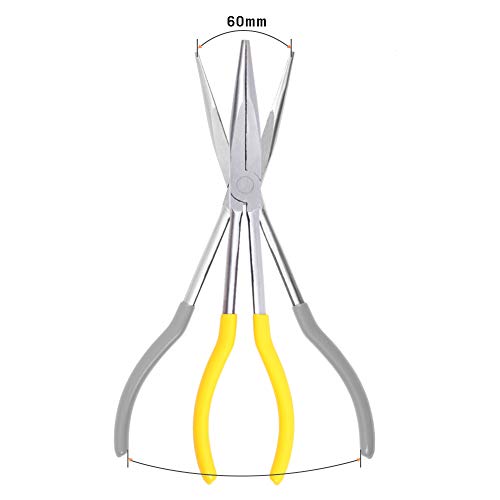 SPEEDWOX 11 Inches Long Reach Needle Nose Pliers Long Nose Pliers Straight Serrated Jaws - style: Straight